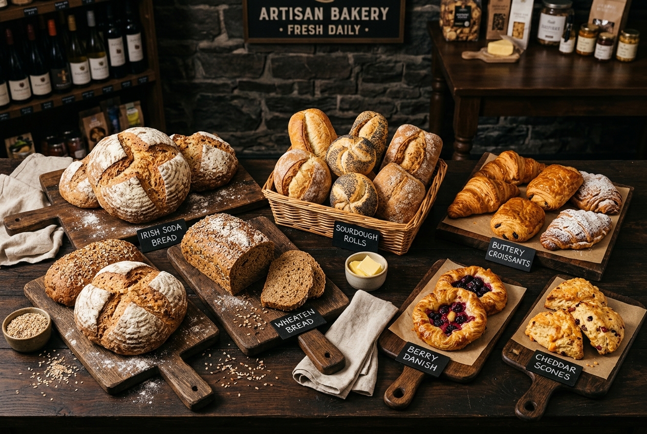 Freshly baked bread and pastries
